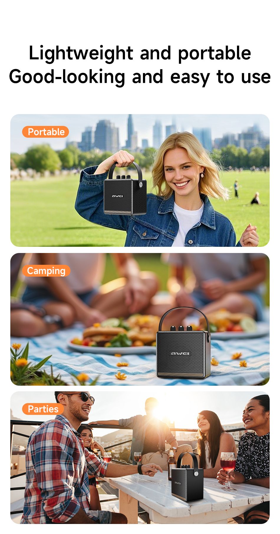 AWEI KA30 Mini Retro Bluetooth Speaker，black