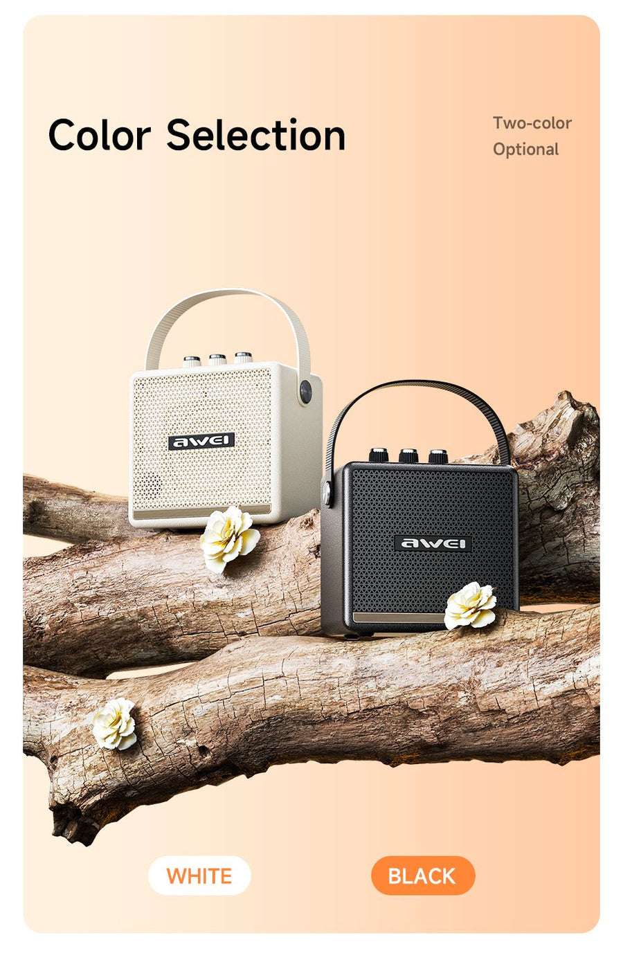 AWEI KA30 Mini Retro Bluetooth Speaker，black