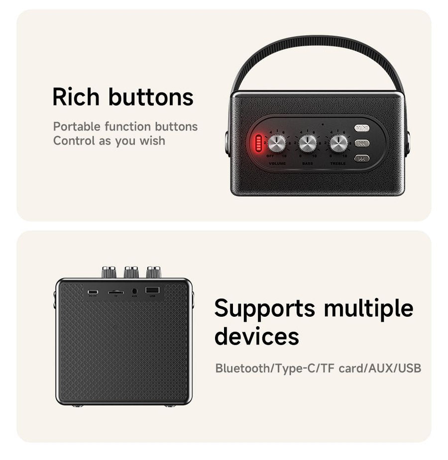 AWEI KA30 Mini Retro Bluetooth Speaker，black