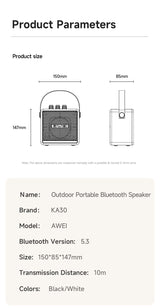 AWEI KA30 Mini Retro Bluetooth Speaker，black