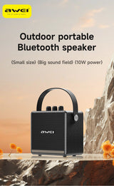 AWEI KA30 Mini Retro Bluetooth Speaker，white - Side View