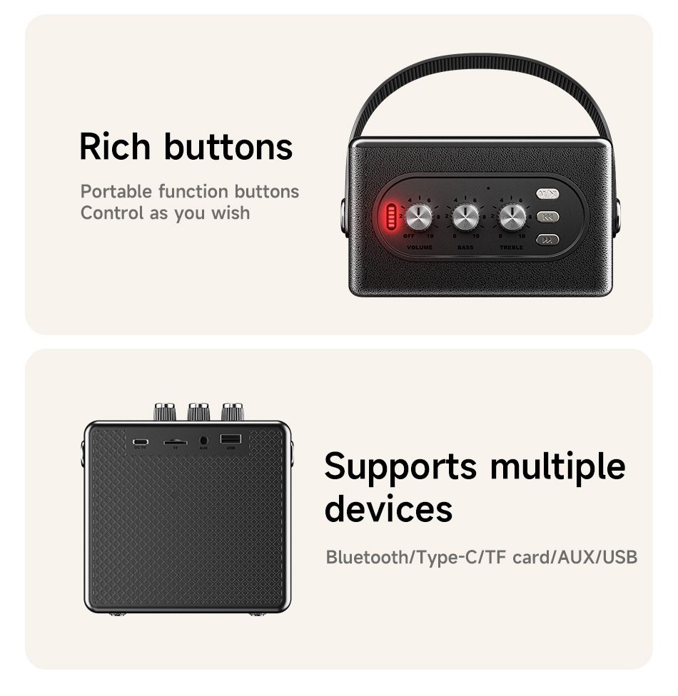 AWEI KA30 Mini Retro Bluetooth Speaker，white
