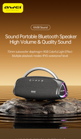 KA38 Wireless Bluetooth Portable Speaker,black - Side View