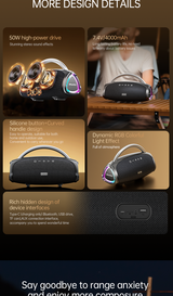 KA38 Wireless Bluetooth Portable Speaker,black - Top-Down View