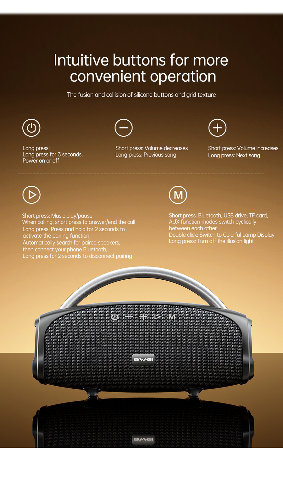 KA38 Wireless Bluetooth Portable Speaker,black