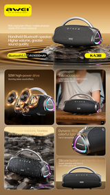 KA38 Wireless Bluetooth Portable Speaker,black - Extra Image
