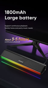 AWEI KA51 Bluetooth Soundbar Speaker，black - Close-Up Angle