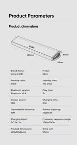 AWEI KA51 Bluetooth Soundbar Speaker，black