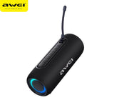 AWEI KA8 Waterproof Bluetooth Portable Speaker, TWS Wireless Stereo,black - Top-Down View
