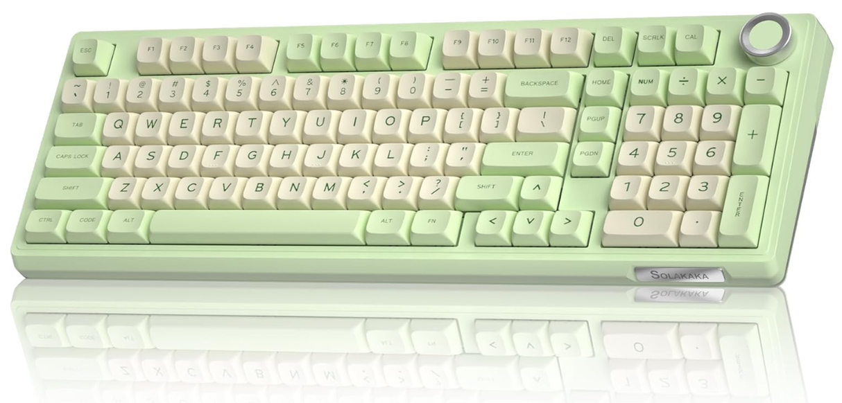 Solakaka Ki99pro 3‑Mode RGB Mechanical Keyboard,  Avocado-Green