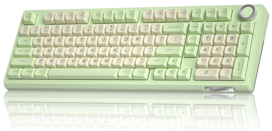 Solakaka Ki99pro 3‑Mode RGB Mechanical Keyboard,  Avocado-Green