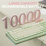 Solakaka Ki99pro 3‑Mode RGB Mechanical Keyboard,  Avocado-Green - Top-Down View