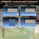 Solakaka Ki99pro 3‑Mode RGB Mechanical Keyboard,  Avocado-Green - 45-Degree Angle