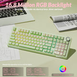 Solakaka Ki99pro 3‑Mode RGB Mechanical Keyboard,  Avocado-Green