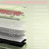 Solakaka Ki99pro 3‑Mode RGB Mechanical Keyboard,  Avocado-Green