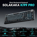 Solakaka Ki99pro 3‑Mode RGB Mechanical Keyboard,  Gray‑Blue