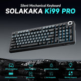 Solakaka Ki99pro 3‑Mode RGB Mechanical Keyboard,  Gray‑Blue - Front View