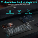 Solakaka Ki99pro 3‑Mode RGB Mechanical Keyboard,  Gray‑Blue