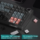Solakaka Ki99pro 3‑Mode RGB Mechanical Keyboard,  Gray‑Blue - Top-Down View