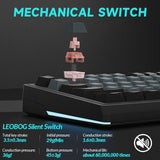 Solakaka Ki99pro 3‑Mode RGB Mechanical Keyboard,  Gray‑Blue - Rear View