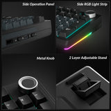 Solakaka Ki99pro 3‑Mode RGB Mechanical Keyboard,  Gray‑Blue
