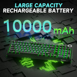 Solakaka Ki99pro 3‑Mode RGB Mechanical Keyboard,  Gray‑Blue - Low Angle
