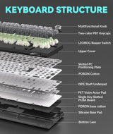 Solakaka Ki99pro 3‑Mode RGB Mechanical Keyboard,  Gradient-Gray - Low Angle
