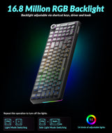 Solakaka Ki99pro 3‑Mode RGB Mechanical Keyboard,  Gradient-Gray - Extra Image