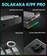 Solakaka Ki99pro 3‑Mode RGB Mechanical Keyboard,  Gradient-Gray - Extra Image