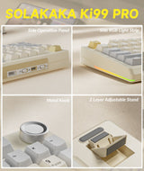 Solakaka Ki99pro 3‑Mode RGB Mechanical Keyboard,  Orange-White - Low Angle