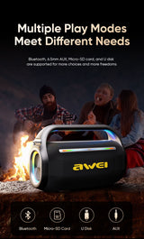 AWEI KT18 Portable Karaoke Bluetooth Speaker with 2 Wireless Microphones,black - Extra Image