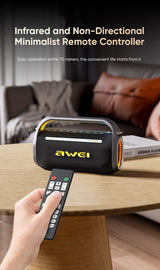 AWEI KT18 Portable Karaoke Bluetooth Speaker with 2 Wireless Microphones,black - Extra Image