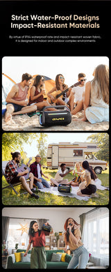 AWEI KT18 Portable Karaoke Bluetooth Speaker with 2 Wireless Microphones,black