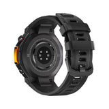 M-Rex4 Men Rugged GPS Smart Watch, 5ATM Waterproof Bluetooth Call Fitness Tracker Heart Rate Sleep Monitor，black - Top-Down View