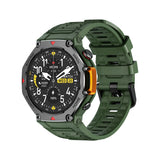 M-Rex4 Men Rugged GPS Smart Watch, 5ATM Waterproof Bluetooth Call Fitness Tracker Heart Rate Sleep Monitor，green