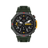 M-Rex4 Men Rugged GPS Smart Watch, 5ATM Waterproof Bluetooth Call Fitness Tracker Heart Rate Sleep Monitor，green
