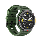 M-Rex4 Men Rugged GPS Smart Watch, 5ATM Waterproof Bluetooth Call Fitness Tracker Heart Rate Sleep Monitor，green