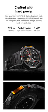 M-Rex4 Men Rugged GPS Smart Watch, 5ATM Waterproof Bluetooth Call Fitness Tracker Heart Rate Sleep Monitor，green