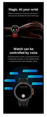 M-Rex4 Men Rugged GPS Smart Watch, 5ATM Waterproof Bluetooth Call Fitness Tracker Heart Rate Sleep Monitor，green - Low Angle
