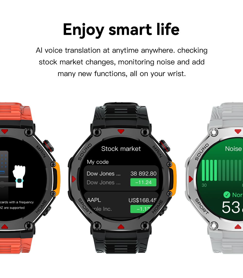 M-Rex4 Men Rugged GPS Smart Watch, 5ATM Waterproof Bluetooth Call Fitness Tracker Heart Rate Sleep Monitor，green