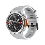 M-Rex4 Men Rugged GPS Smart Watch, 5ATM Waterproof Bluetooth Call Fitness Tracker Heart Rate Sleep Monitor，white