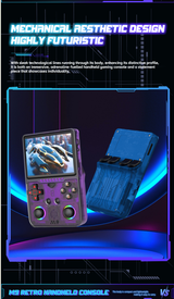 M9 Pocket Retro Video Game Handheld Console with Colorful RGB Light Joystick，purple