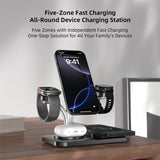 OC22 5-in-1 Wireless Charging Stand Multi Device Fast Charging Dock，black - Top-Down View