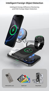 OC22 5-in-1 Wireless Charging Stand Multi Device Fast Charging Dock，black
