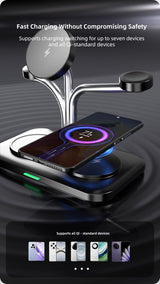 OC22 5-in-1 Wireless Charging Stand Multi Device Fast Charging Dock，black - Extra Image
