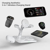OC22 5-in-1 Wireless Charging Stand Multi Device Fast Charging Dock，white