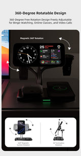 OC22 5-in-1 Wireless Charging Stand Multi Device Fast Charging Dock，white - Extra Image