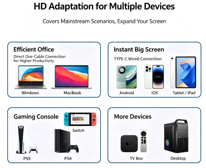 15.6" FHD 1080P Portable Monitor 240Hz 100% sRGB Wired USB-C HDMI External Travel Screen for Laptop Phone Game Consoles，black