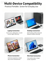 15.6" FHD 1080P Portable Monitor 60Hz 72% NTSC Wired USB-C HDMI External Travel Screen for Laptop Phone Game Consoles，black