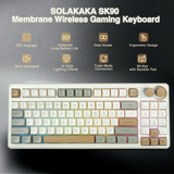 SOLAKAKA SK90 75% Compact Wireless Keyboard with Independent Number Pad，cream - Side View